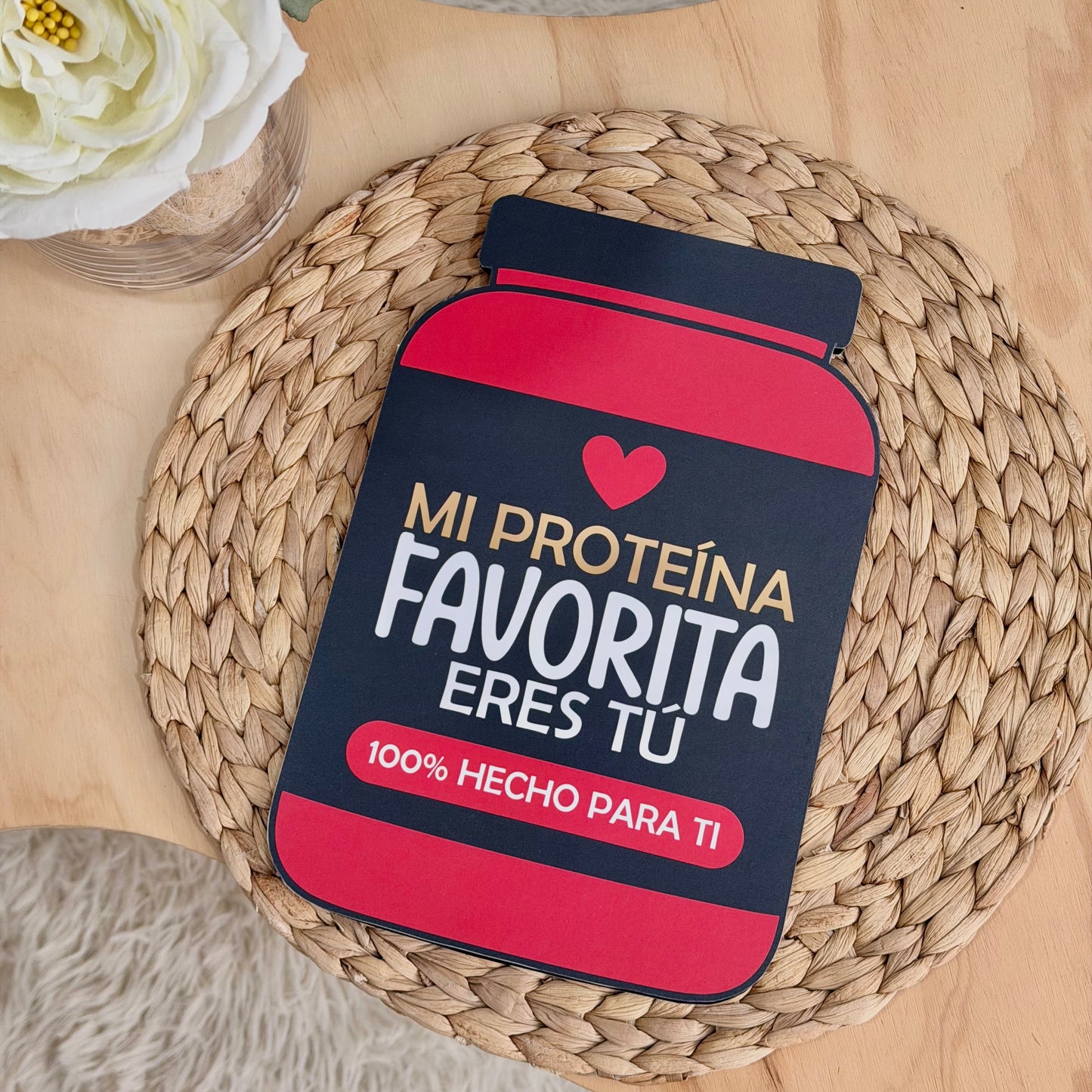 Plantilla digital Fitness | Tarjeta Mi Proteína Favorita Eres Tú