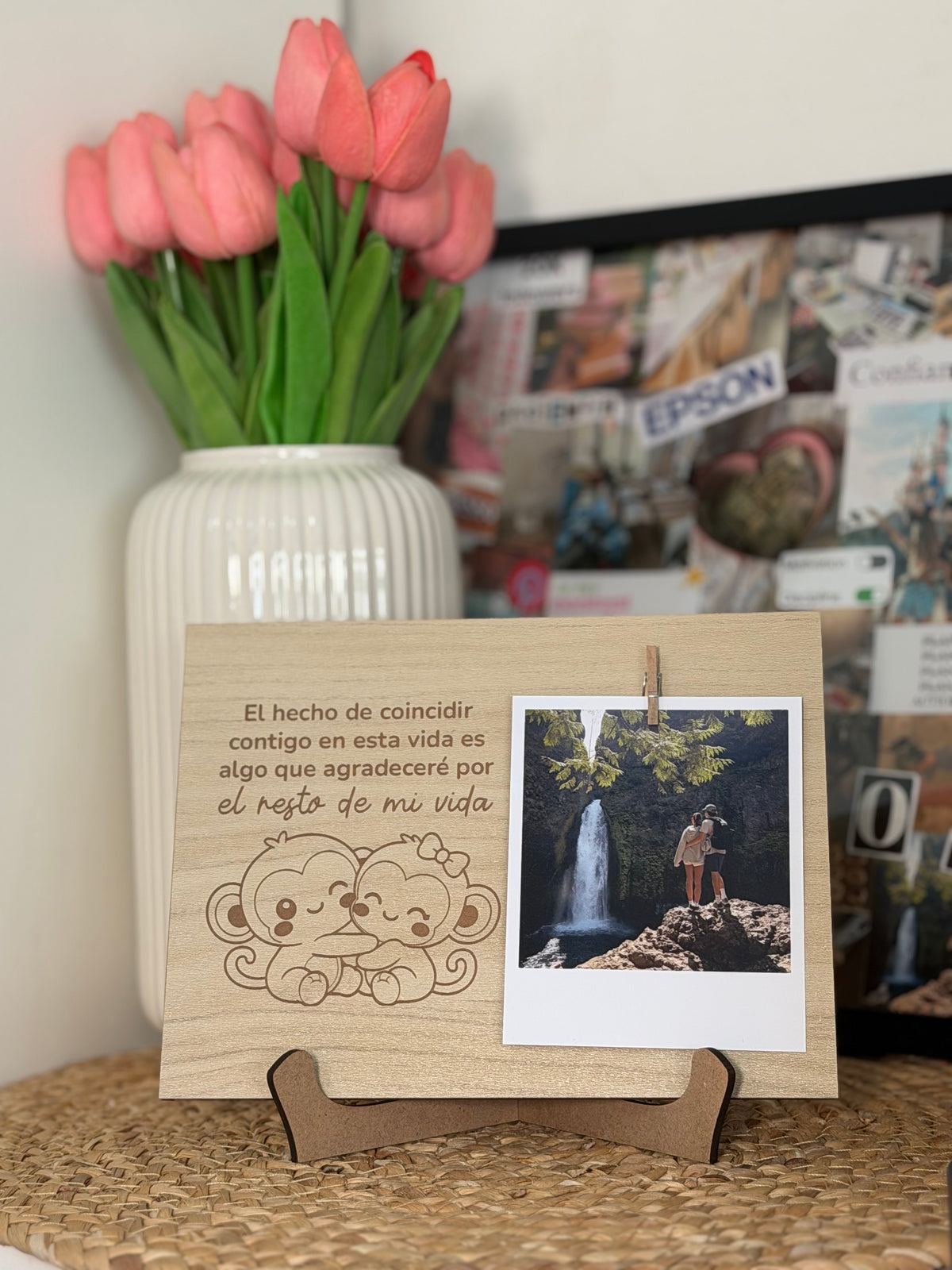 Cuadro de Madera Coincidir contigo | Regalo Personalizado