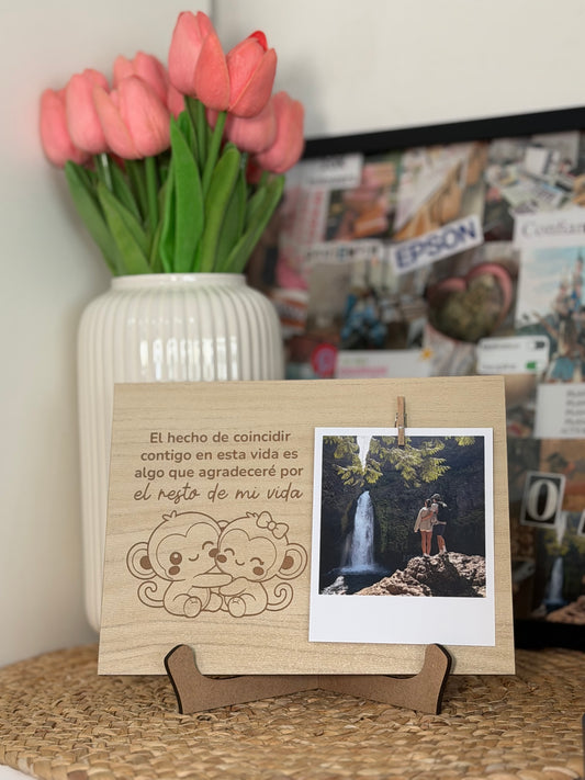 Cuadro de Madera Coincidir contigo | Regalo Personalizado