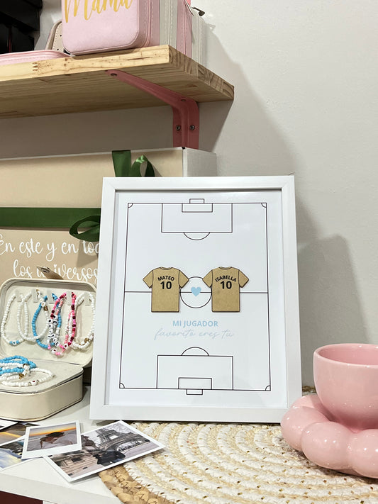 Plantilla digital | Cuadro Fútbol Pareja Personalizado ⚽❤️